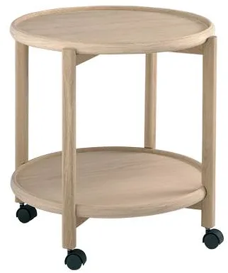 Thomsen Furniture Hudson Tarjoiluvaunu - Tammi/Tammi - Lakattu tammi - Ø55 cm