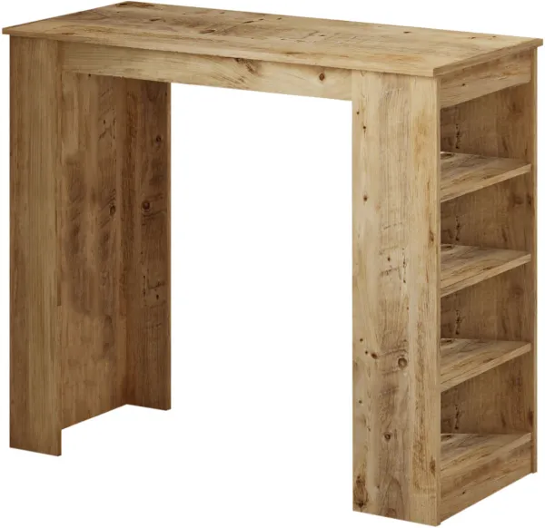 NORDVÄRK ST1 Baaripöytä, jossa 3 hyllyä - Luonnollinen melamiini (120x51,6)