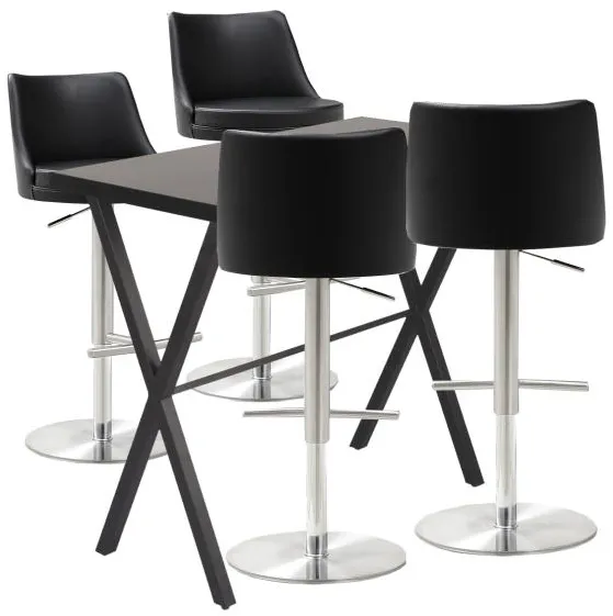 Homeville baaripöytäsarja Grappa/Luna baarituolit musta/kromi