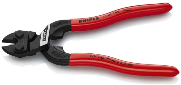 Knipex KNIPEX CoBolt® S Kompakti pulttileikkuri, musta atramentoitu, muovipinnoitettu 160 mm