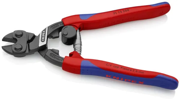 Knipex CoBolt® Kompakti pulttileikkuri, musta atramentoitu, kapea monikomponenttikahva 200 mm