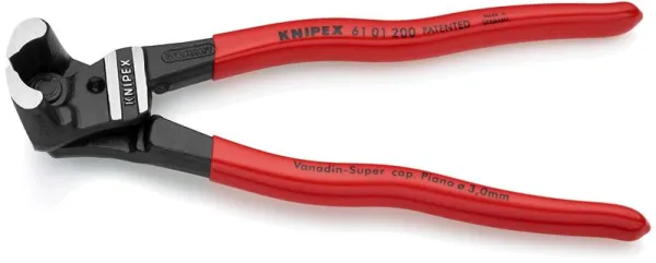 Knipex-pulttileikkuri, jossa on korkea välityssuhde, musta atramentoitu, muovipinnoitettu, 200 mm
