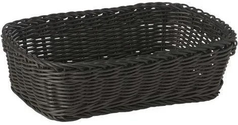 Leipäkori, suorakulmainen, musta muovipunos, 31x21xK9 cm