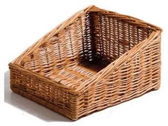 Leipäkorit, suorakulmainen, käsintehty ruskea punos, 30x35x19 cm, etuosa 9 cm