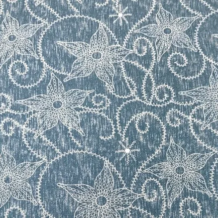 Denimikangas 145cm 50 Kukka - 50cm