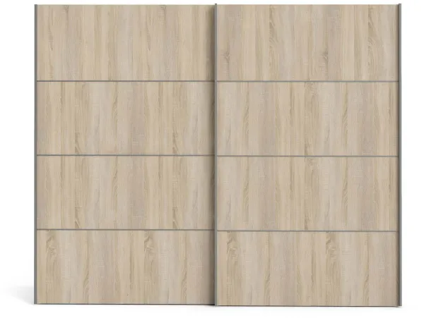 TVILUM Verona liukuovikaappi - tammi/valkoinen puu, 2 liukuovea, leveä