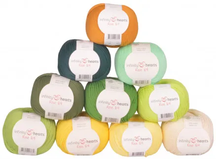 Infinity Hearts Rose 8/4 Lankapaketti 19 vihreää ja keltaista sävyä - 10 kpl - vihreää ja keltaista sävyä