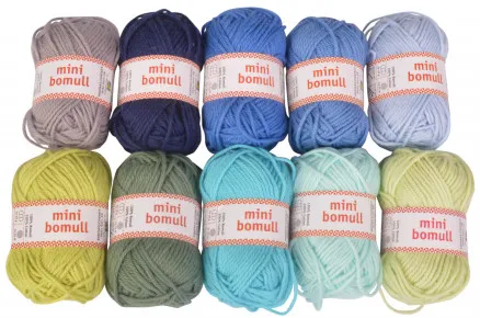 Järbo Minibomull Lankapaketti 11 Sinisiä ja Vihreitä Sävyjä 10g - 10 kpl - Järbo Minibomull Lankapaketti 11 Sinisiä ja Vihreitä Sävyjä