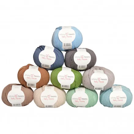 Infinity Hearts Baby Merino Lankapaketti 03 Luonnon värit - 10 kpl - Infinity Hearts Baby Merino Lankapaketti 03 Luonnon värit