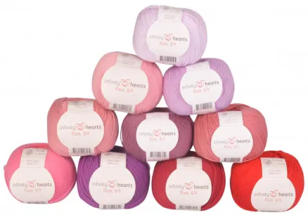 Infinity Hearts Rose 8/4 Lanka-paketti 22 Vaaleanpunaiset ja punaiset sävyt - 10 kpl - Vaaleanpunaiset ja punaiset sävyt