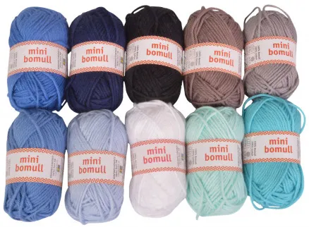 Järbo Minibomull Lankapaketti 09 Sinisiä ja Harmaita Sävyjä 10g - 10 kpl - Järbo Minibomull Lankapaketti 09 Sinisiä ja Harmaita Sävyjä