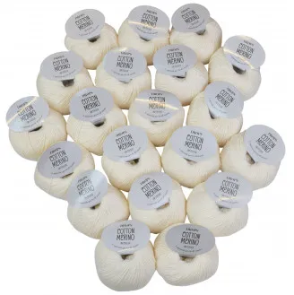 Drops Cotton Merino Lankapaketti Unicolor 01 Luonnonväri - 20 kpl - Drops Cotton Merino Lankapaketti Unicolor 01 Luonnonväri - 20 kpl