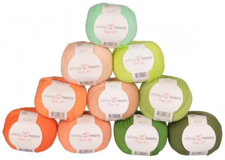 Infinity Hearts Rose 8/4 Lankapaketti 26 Oransseja ja Vihreitä Sävyjä - 10 kpl - Oransseja ja Vihreitä Sävyjä