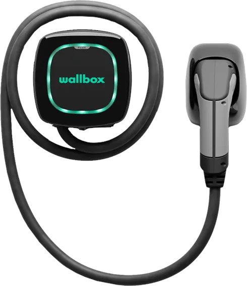 Wallbox Pulsar Plus -latausasema Wi-Fi:llä, 22 kW, 5 metriä, Tyyppi 2, Musta