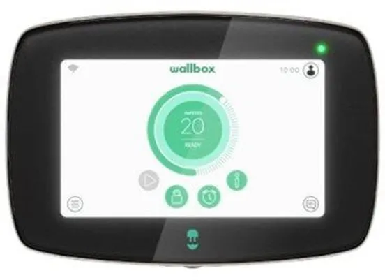 Wallbox Commander 2 -latausasema Wi-Fi:llä, 22 kW, 5 metriä, Tyyppi 2, Musta