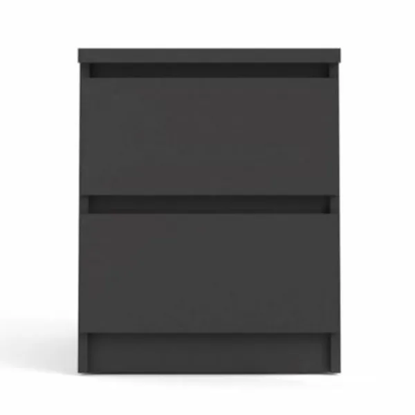 TVILUM Naia yöpöytä, jossa on 2 laatikkoa - musta kalvo ja muovi (40.4x50)