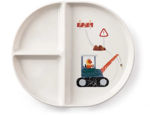 Tastii, lautanen, jossa on 3 lokeroa, Busy Builders