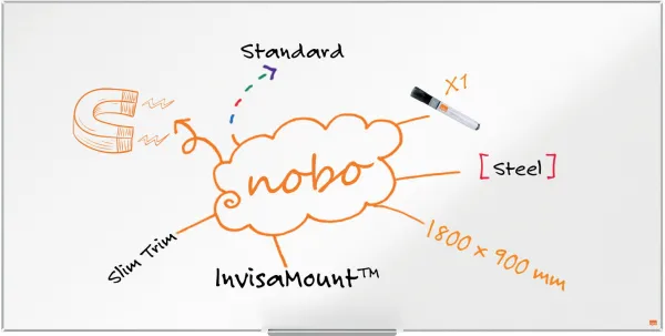 Nobo Impression Pro Teräs-Whiteboard 180x90cm Valkoinen